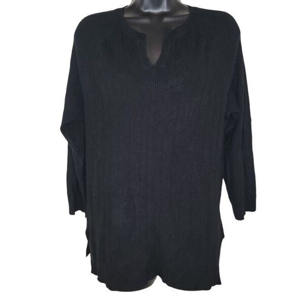 LOGO by Lori Goldstein Rayon Made Bamboo Blend Sweater Large - Picture 1 of 6